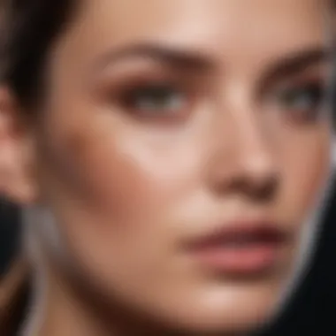 Close-up of a makeup application technique for scar concealment