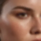 Close-up of sweat proof foundation texture on skin