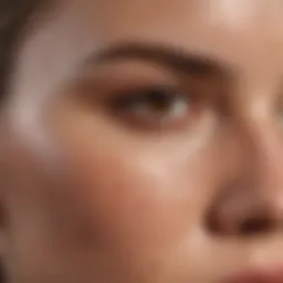 Close-up of sweat proof foundation texture on skin