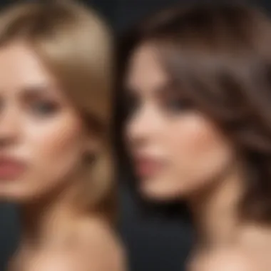 Comparison of color-treated hair before and after using shampoo
