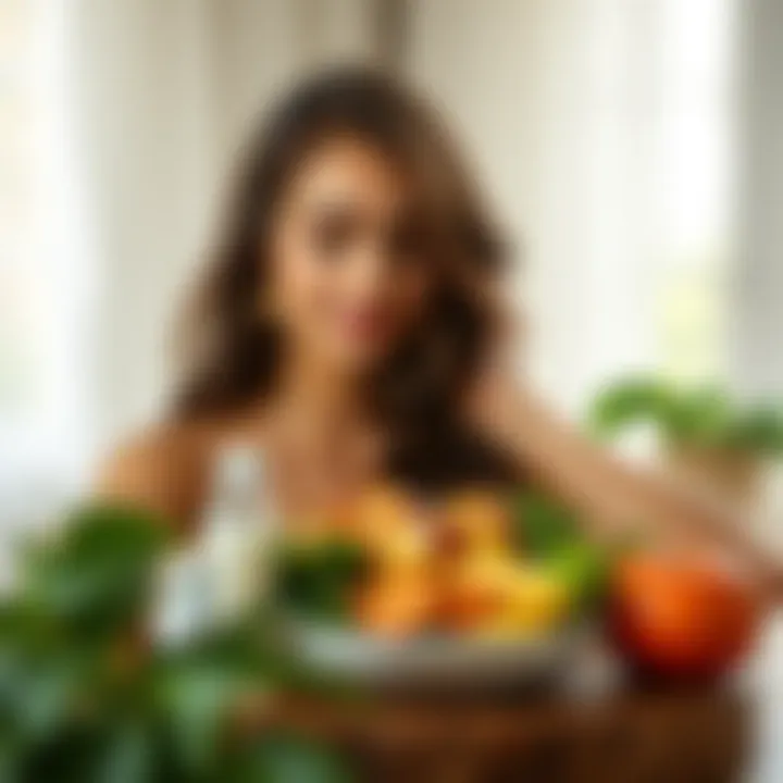 A serene setting showcasing a balanced diet