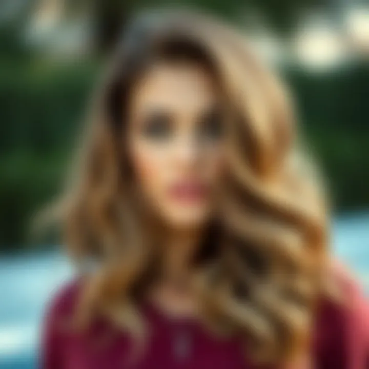 Natural beachy waves on shoulder length hair for a casual look.