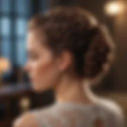 Elegant updo with intricate braiding.