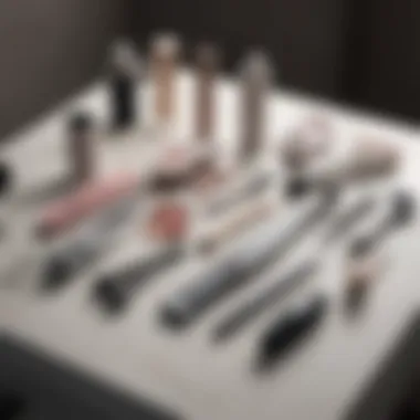 A range of hair removal tools laid out on a vanity