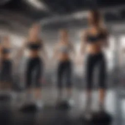 A vibrant fitness class in a San Francisco gym showcasing diverse participants engaged in a high-energy workout.