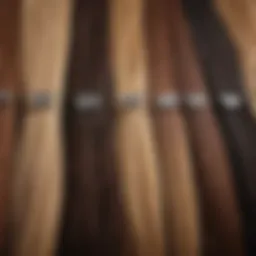 Variety of hair extension clip-ins displayed elegantly