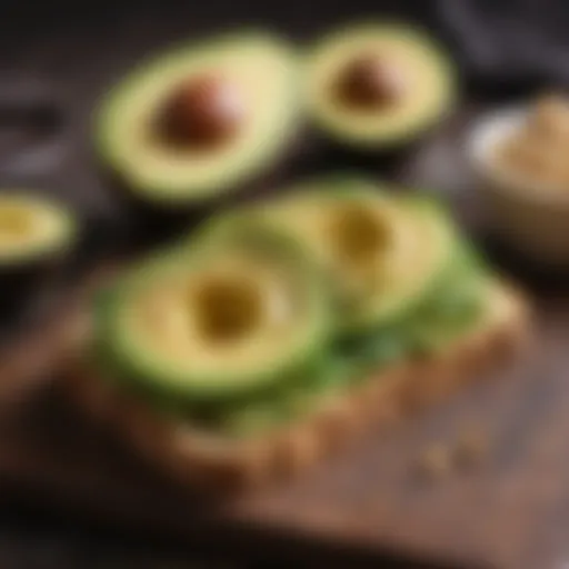 Vibrant avocado slices on whole grain toast