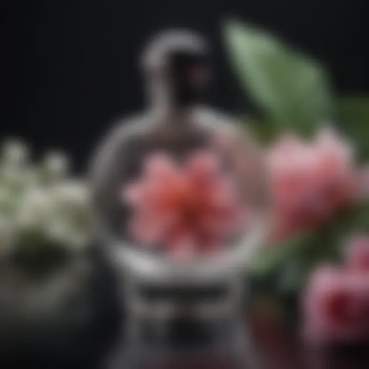 Elegant fragrance bottle with floral motif