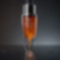 A close-up of a non-greasy vitamin C serum dropper, showcasing its texture
