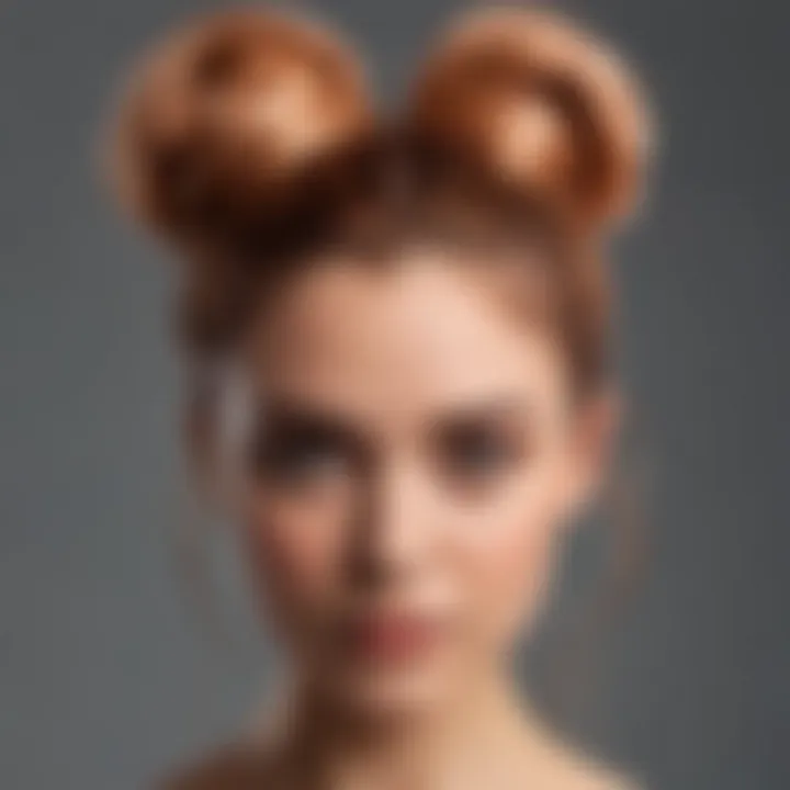 Woman with rose gold hair sporting a chic messy bun