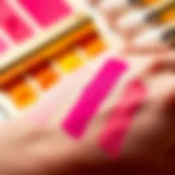 Close-up of Tarte Juicy product swatches showcasing vibrant colors