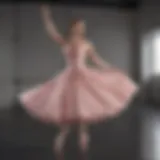 A dancer gracefully wearing a ballet style dress in a studio setting.