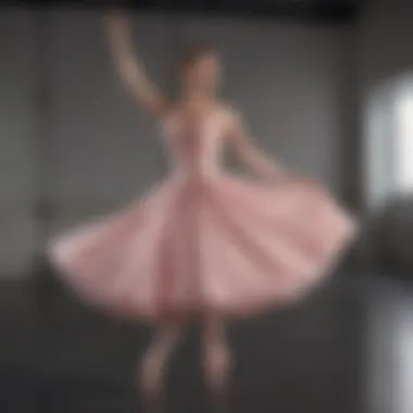 Elegance in Motion: The Ballet Style Dress A dancer gracefully wearing a ballet style dress in a studio setting.