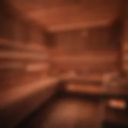 A serene infrared sauna interior with warm lighting