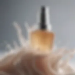 A close-up of a lightweight lotion texture showcasing its fluid consistency