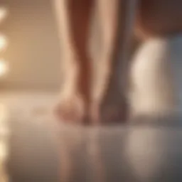 Luxurious foot cream application on soft skin