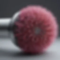 Close-up of the Dyson frizz attachment showcasing its unique design and technology.
