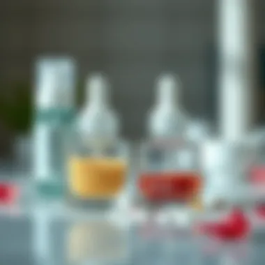 Illustration of popular acne treatment ingredients