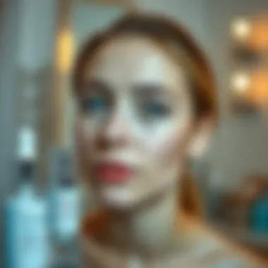 Skincare routine with acne treatment products