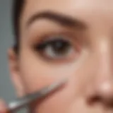 Close-up of Ulta eyebrow scissors showcasing sharp blades