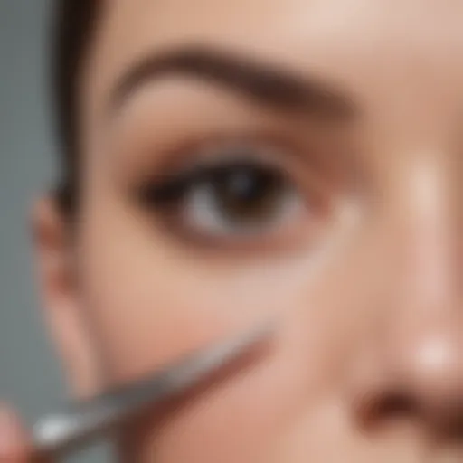 Close-up of Ulta eyebrow scissors showcasing sharp blades