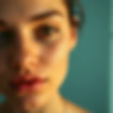 Close-up of glowing skin after using vitamin C serum