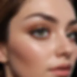 Close-up of eyebrow growth serum bottle with elegant packaging