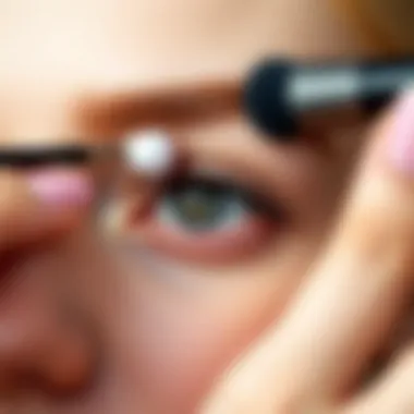 Illustration of eyebrow application technique