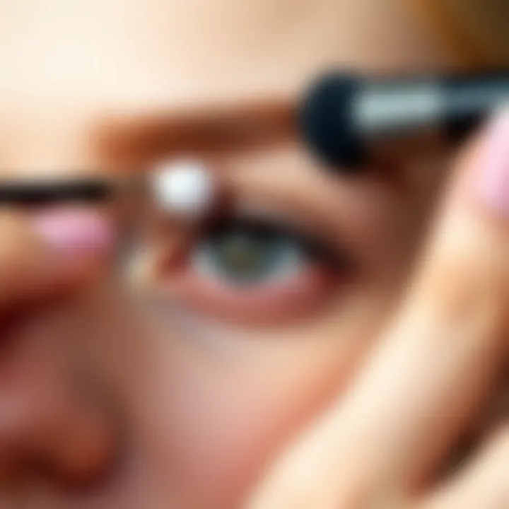 Illustration of eyebrow application technique