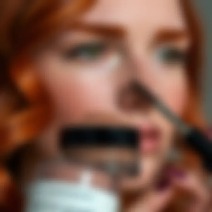 Comparison of various eyebrow powder products for redheads