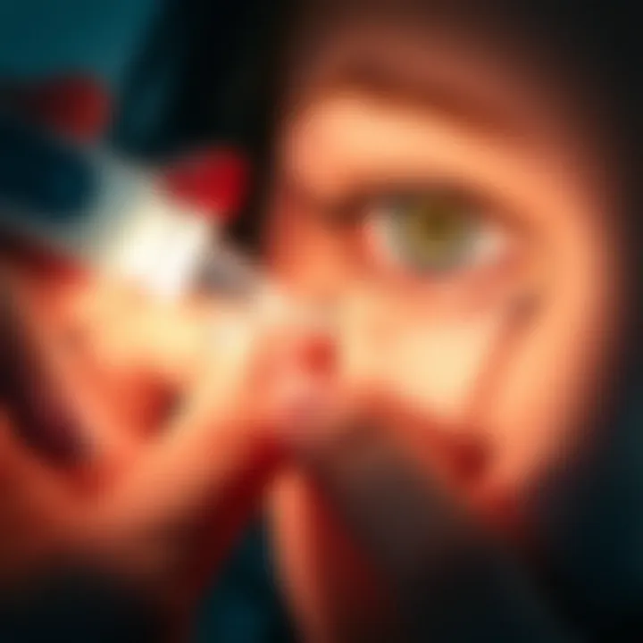 Application of eyelash glue on a strip