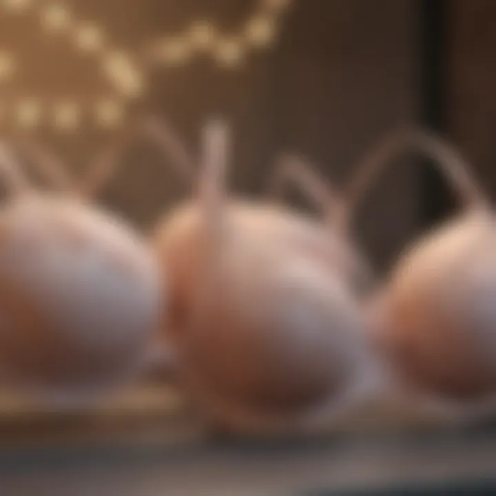 Different styles of full coverage bras displayed