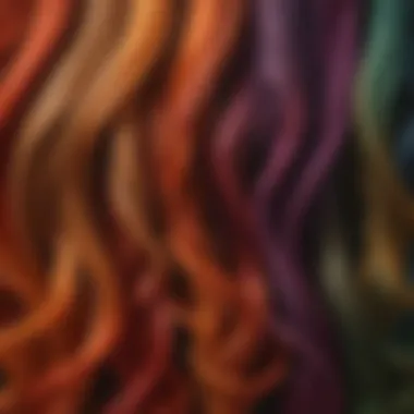 Vibrant Hair Colors Close-up of hair strands dyed in different colors