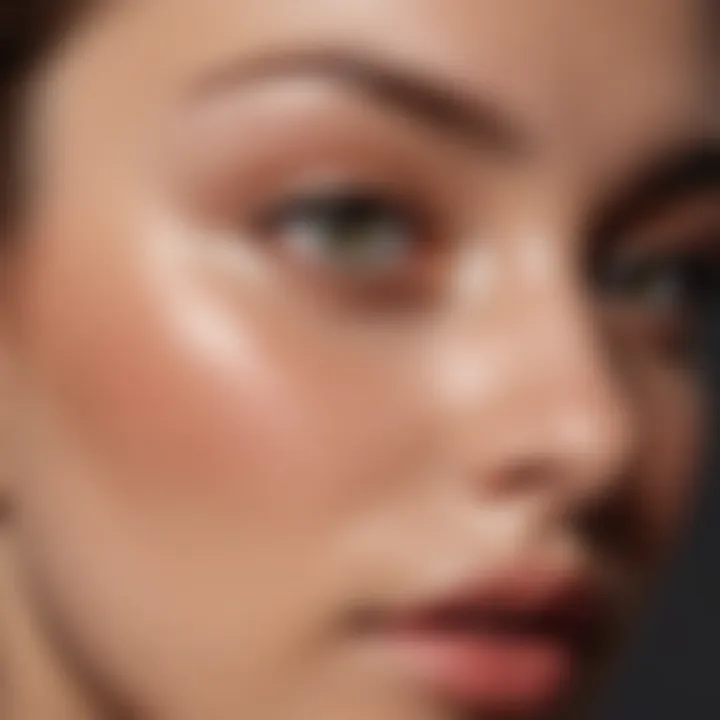 Close-up of flawless under-eye coverage with creaseless concealer