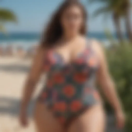 Elegant Plus Size Swimsuit in Floral Design