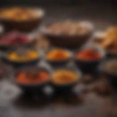 Spices in small bowls