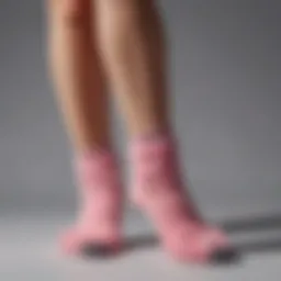 Cozy and stylish fuzzy socks with grippers showcased on a textured surface