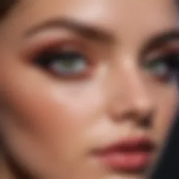 Close-up view of a gel eye shadow palette showcasing vibrant colors