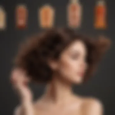 A visual representation of various hair types and suitable products.