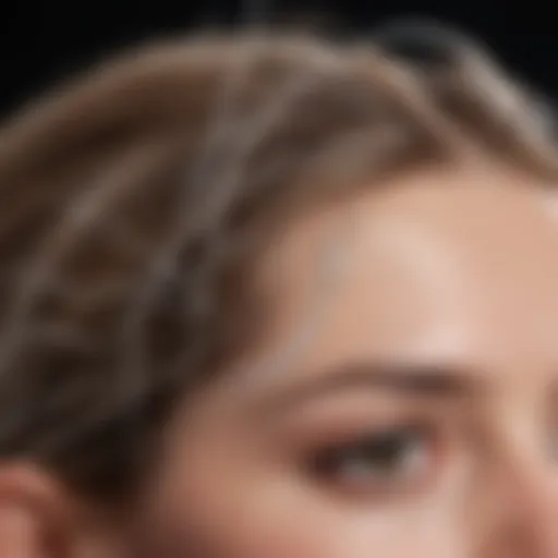 A close-up view of a hair stimulation device in action, highlighting its technological features.