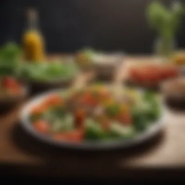Nutritious Diet for Lean Ankles Healthy meal plate with fresh vegetables