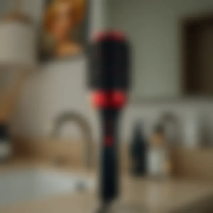 Stylish heated round brush designed for short hair