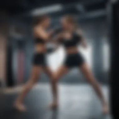 Dynamic kickboxing training session showcasing techniques