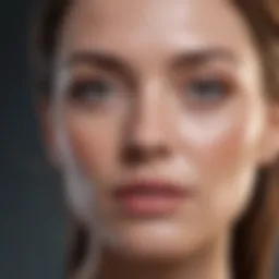 A close-up of a facial treatment using LED light therapy