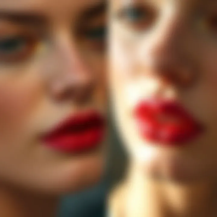 Transformative Effect of Lip Tints Before and after showing the effect of a long-wearing lip tint