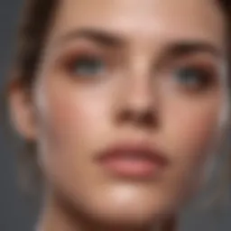 Close-up of a flawless complexion after makeup application