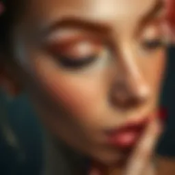 Close-up of beautifully contoured cheekbones