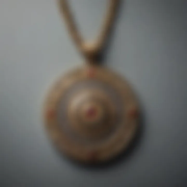 Historical medallion necklace displayed in a museum