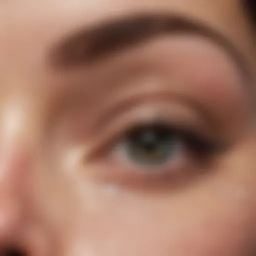 Close-up of a person applying soothing eye drops for redness relief