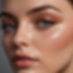 Close-up of beautifully microshaded eyebrows showcasing gradient effect